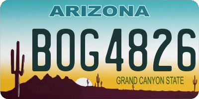 AZ license plate BOG4826