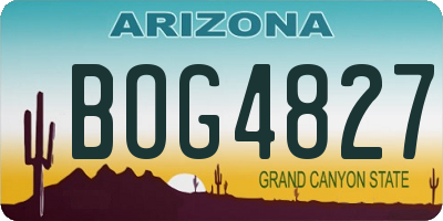 AZ license plate BOG4827
