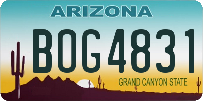 AZ license plate BOG4831