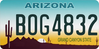 AZ license plate BOG4832