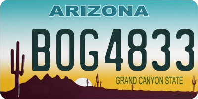 AZ license plate BOG4833