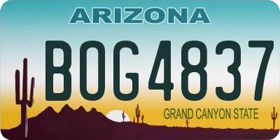 AZ license plate BOG4837
