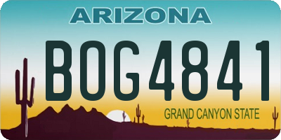 AZ license plate BOG4841