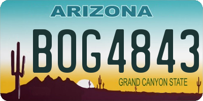 AZ license plate BOG4843