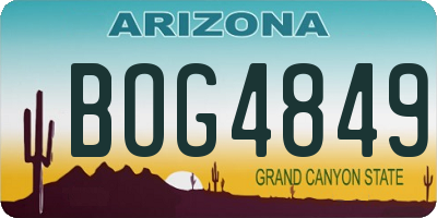 AZ license plate BOG4849