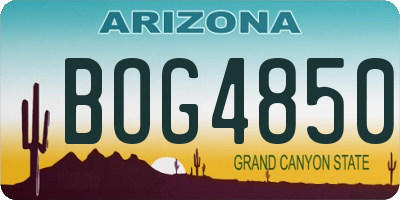 AZ license plate BOG4850