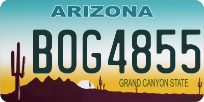 AZ license plate BOG4855