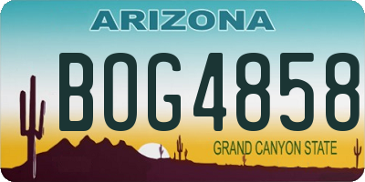 AZ license plate BOG4858