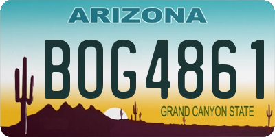 AZ license plate BOG4861
