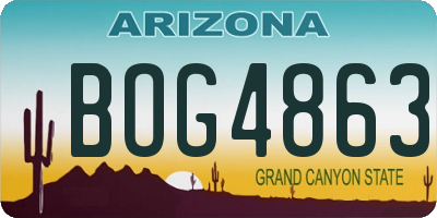 AZ license plate BOG4863