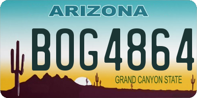 AZ license plate BOG4864