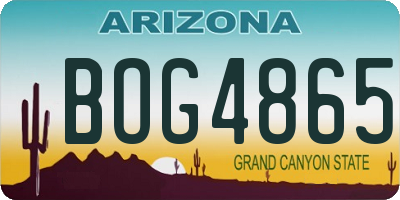 AZ license plate BOG4865