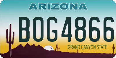 AZ license plate BOG4866