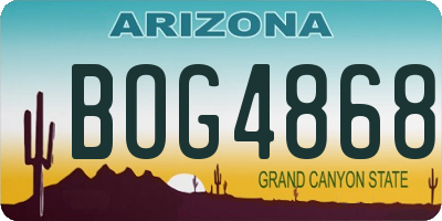 AZ license plate BOG4868