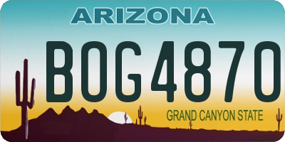 AZ license plate BOG4870