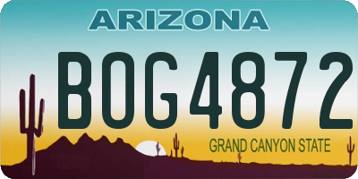 AZ license plate BOG4872
