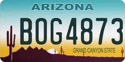AZ license plate BOG4873