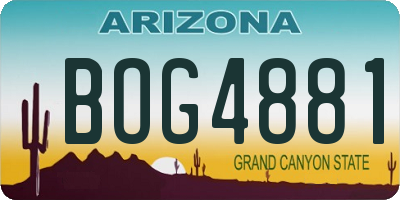 AZ license plate BOG4881