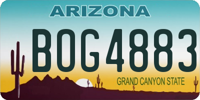 AZ license plate BOG4883