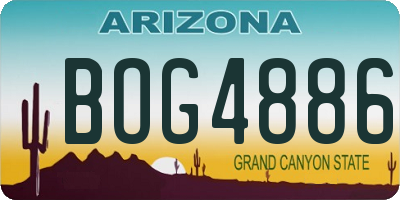 AZ license plate BOG4886
