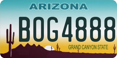 AZ license plate BOG4888