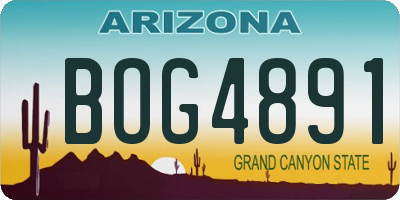 AZ license plate BOG4891