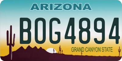 AZ license plate BOG4894
