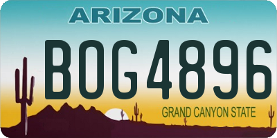 AZ license plate BOG4896