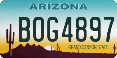 AZ license plate BOG4897
