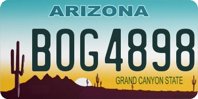 AZ license plate BOG4898