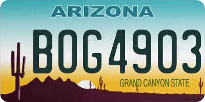 AZ license plate BOG4903