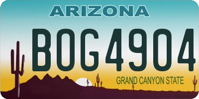 AZ license plate BOG4904