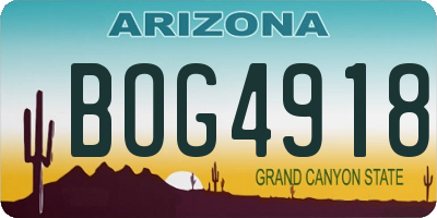 AZ license plate BOG4918