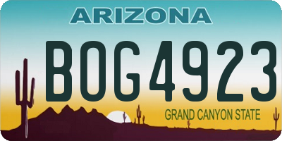 AZ license plate BOG4923