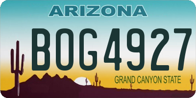 AZ license plate BOG4927