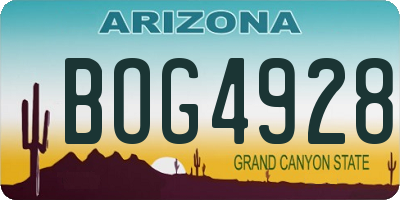 AZ license plate BOG4928