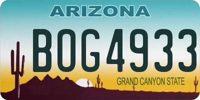 AZ license plate BOG4933