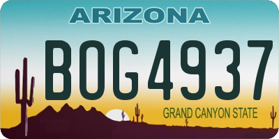 AZ license plate BOG4937