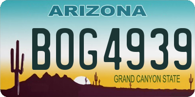 AZ license plate BOG4939