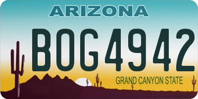 AZ license plate BOG4942