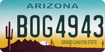 AZ license plate BOG4943