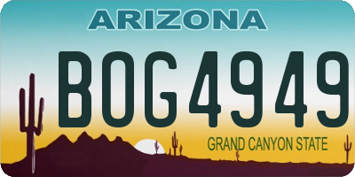 AZ license plate BOG4949