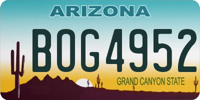 AZ license plate BOG4952