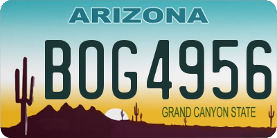 AZ license plate BOG4956