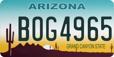 AZ license plate BOG4965