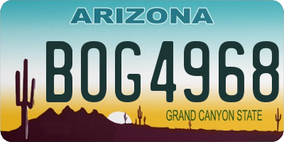 AZ license plate BOG4968