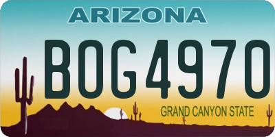 AZ license plate BOG4970