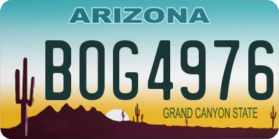 AZ license plate BOG4976