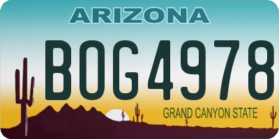 AZ license plate BOG4978