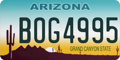 AZ license plate BOG4995